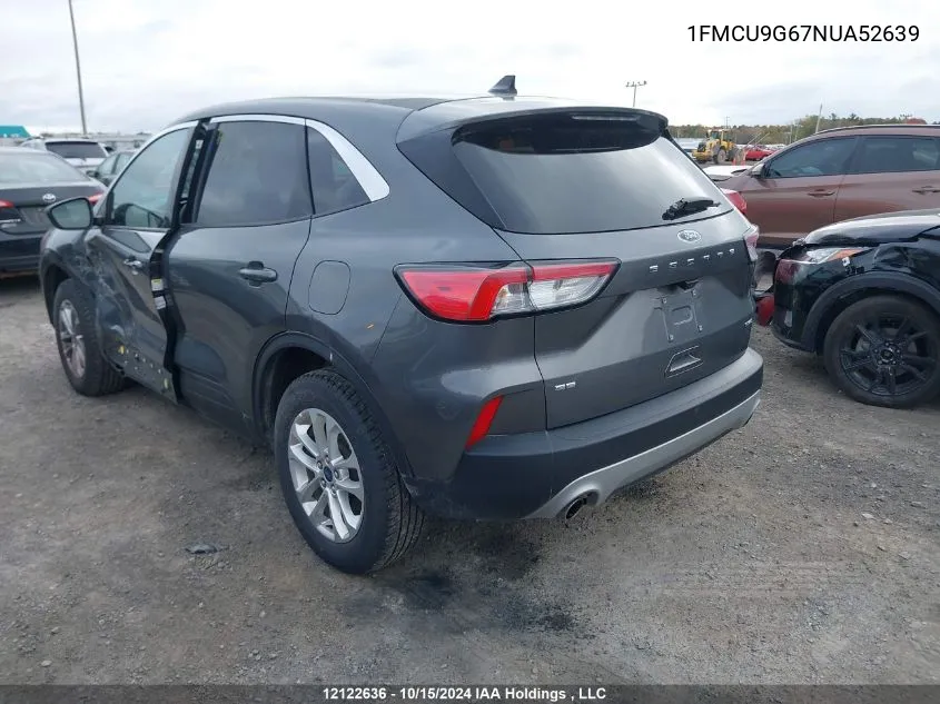 2022 Ford Escape Se VIN: 1FMCU9G67NUA52639 Lot: 12122636