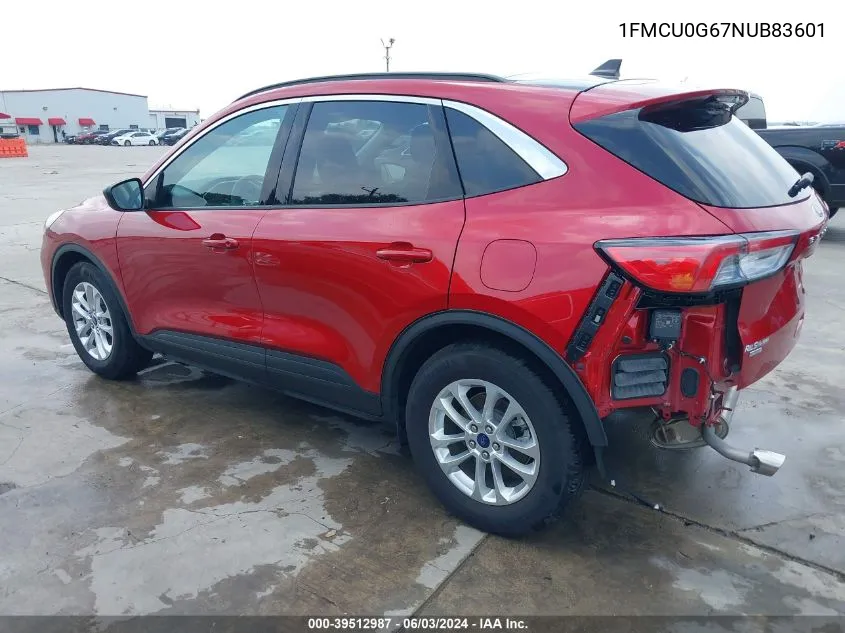 2022 Ford Escape Se VIN: 1FMCU0G67NUB83601 Lot: 39512987