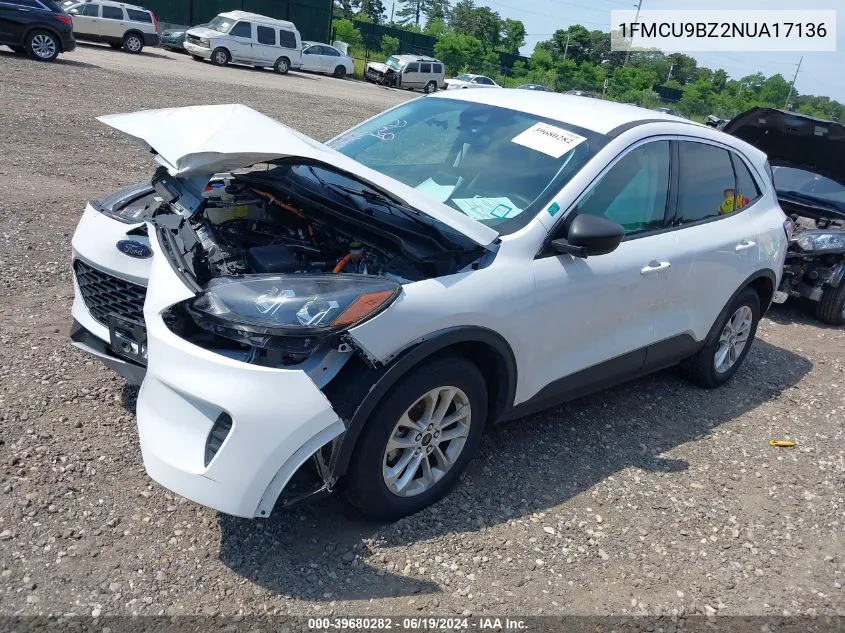 2022 Ford Escape Se Hybrid VIN: 1FMCU9BZ2NUA17136 Lot: 39680282