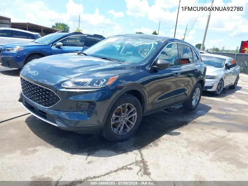 2022 Ford Escape Se VIN: 1FMCU9G6XNUA92780 Lot: 39806353