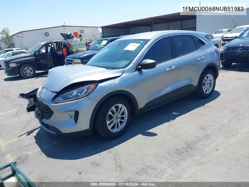 2022 Ford Escape Se VIN: 1FMCU0G68NUB51983 Lot: 39905505