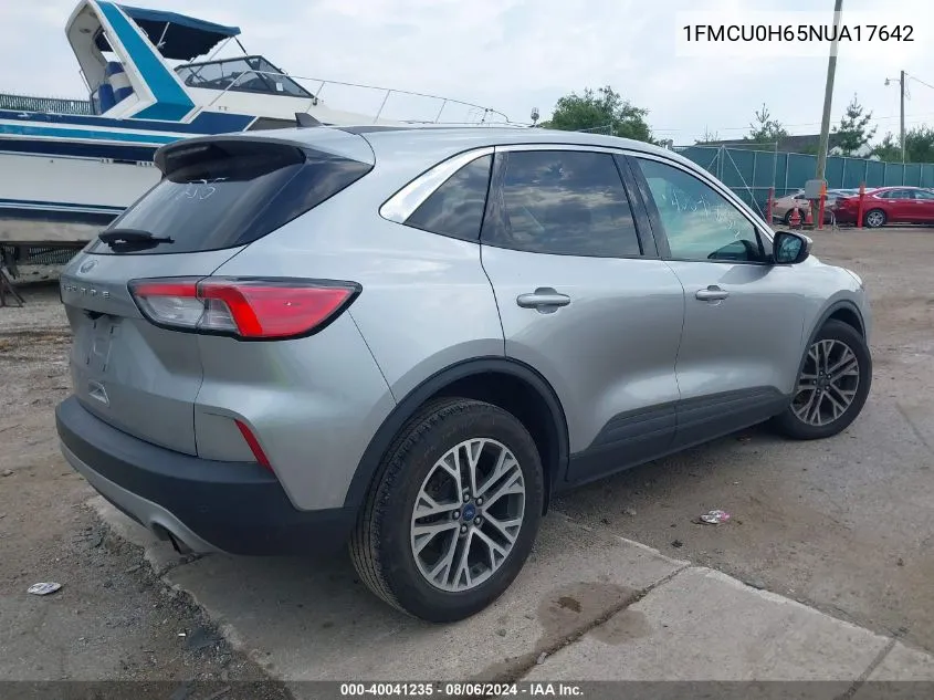 2022 Ford Escape Sel VIN: 1FMCU0H65NUA17642 Lot: 40041235