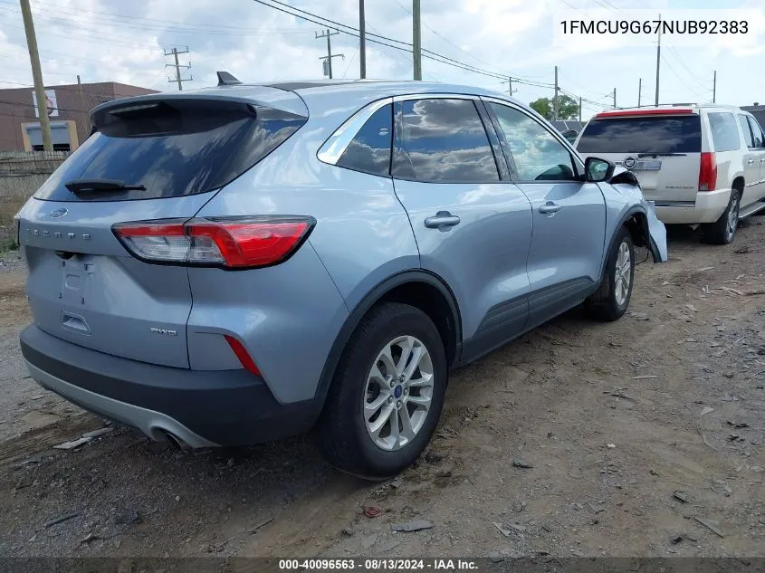 2022 Ford Escape Se VIN: 1FMCU9G67NUB92383 Lot: 40096563