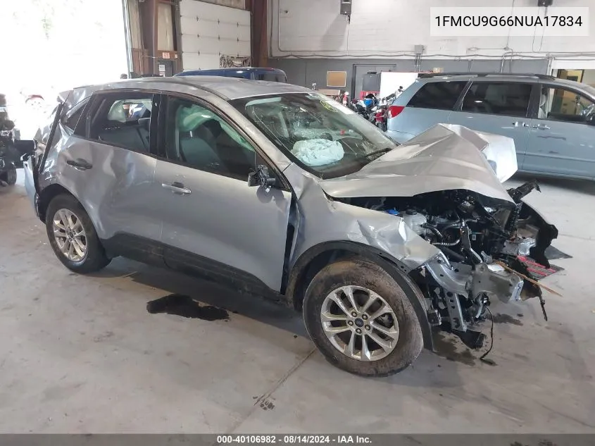 2022 Ford Escape Se VIN: 1FMCU9G66NUA17834 Lot: 40106982