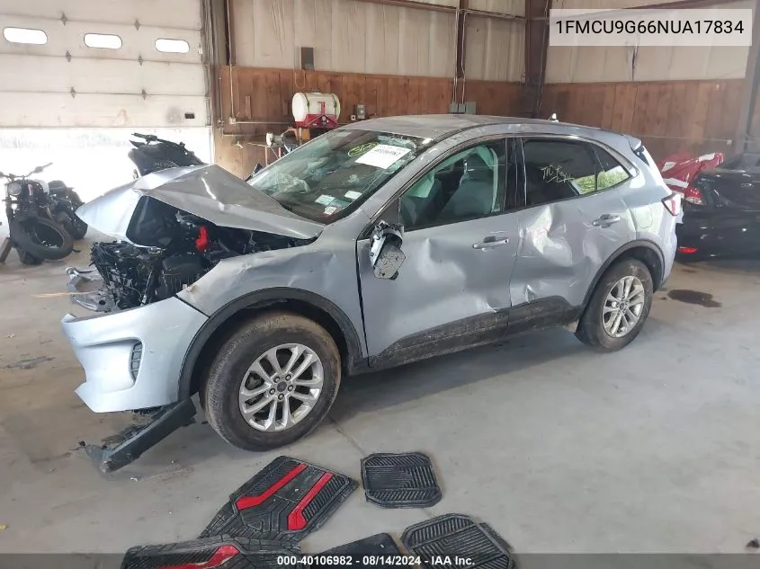 2022 Ford Escape Se VIN: 1FMCU9G66NUA17834 Lot: 40106982