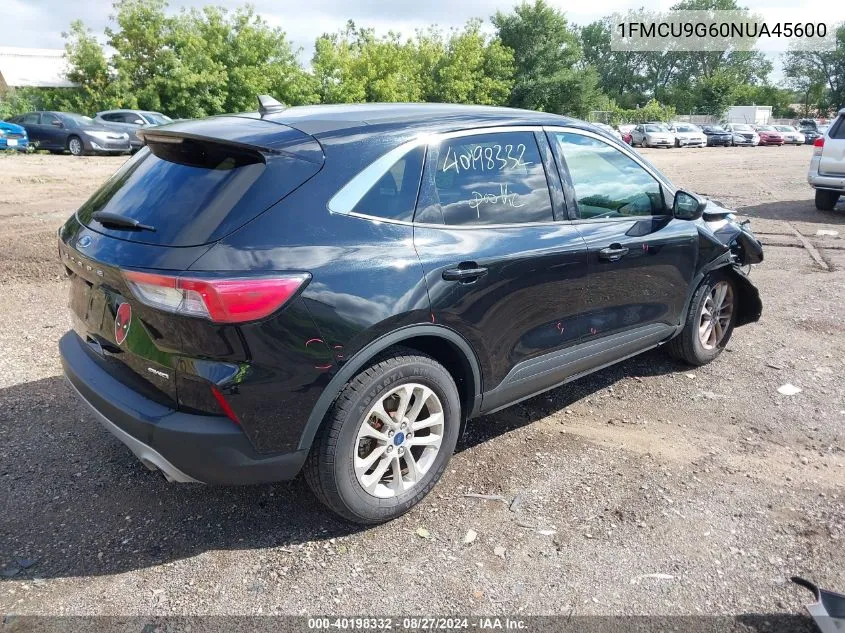 2022 Ford Escape Se VIN: 1FMCU9G60NUA45600 Lot: 40198332