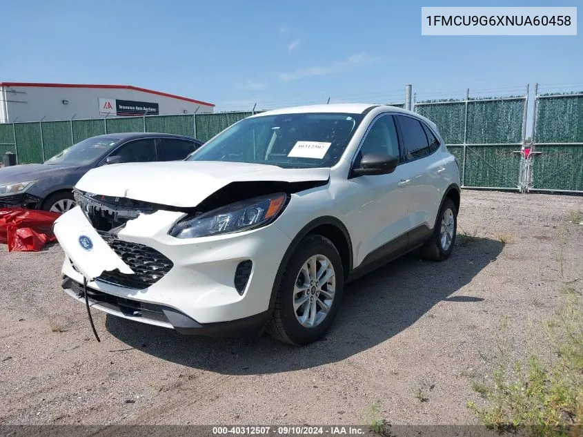 2022 Ford Escape Se VIN: 1FMCU9G6XNUA60458 Lot: 40312507