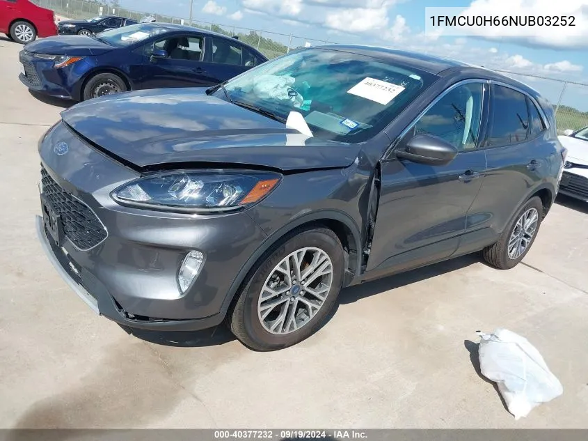 2022 Ford Escape Sel VIN: 1FMCU0H66NUB03252 Lot: 40377232