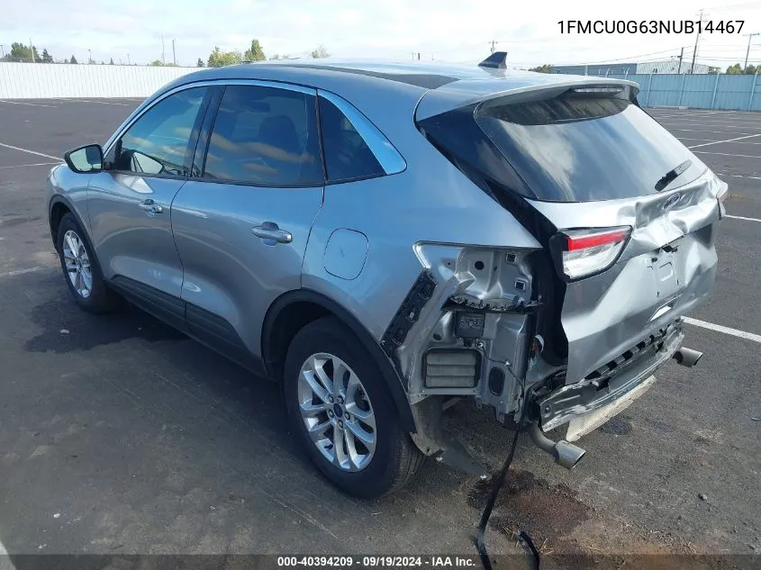 2022 Ford Escape Se VIN: 1FMCU0G63NUB14467 Lot: 40394209