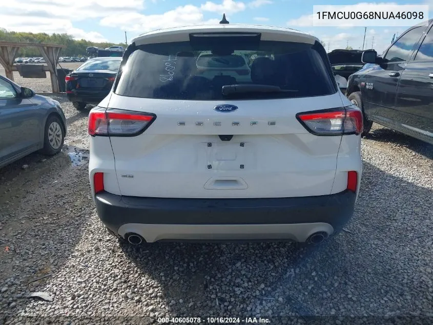 2022 Ford Escape Se VIN: 1FMCU0G68NUA46098 Lot: 40605078