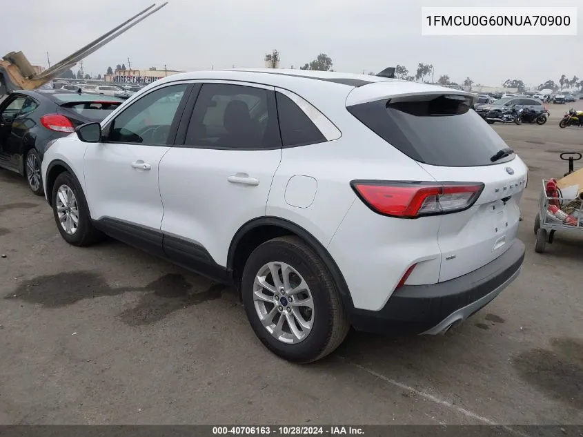 2022 Ford Escape Se VIN: 1FMCU0G60NUA70900 Lot: 40706163