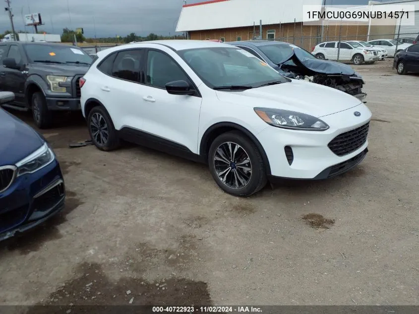 2022 Ford Escape Se VIN: 1FMCU0G69NUB14571 Lot: 40722923