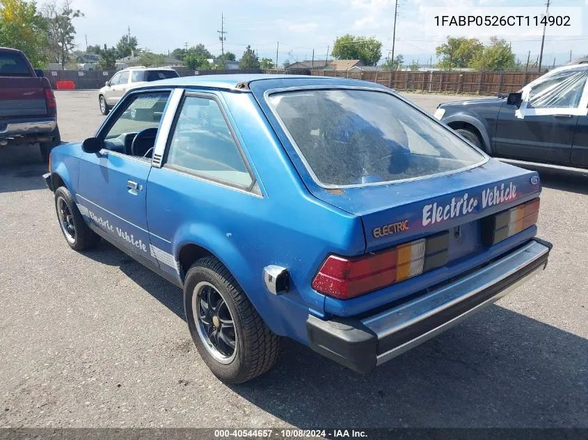 1982 Ford Escort VIN: 1FABP0526CT114902 Lot: 40544657