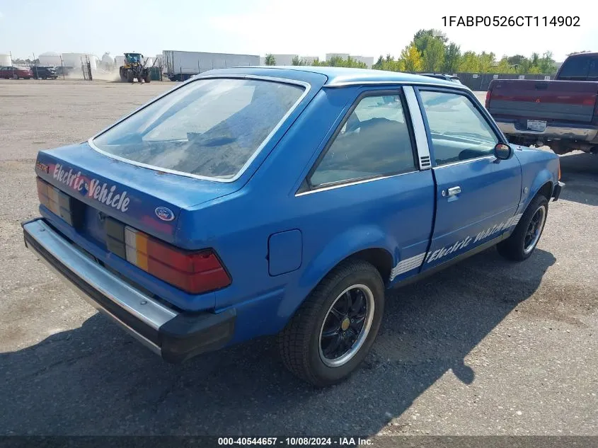 1982 Ford Escort VIN: 1FABP0526CT114902 Lot: 40544657