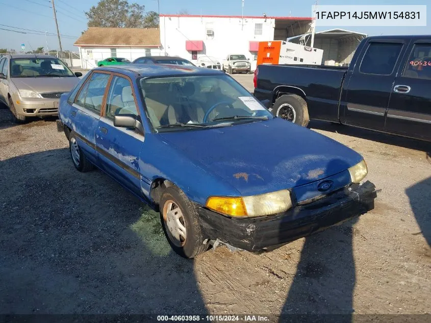 1991 Ford Escort Lx VIN: 1FAPP14J5MW154831 Lot: 40603958