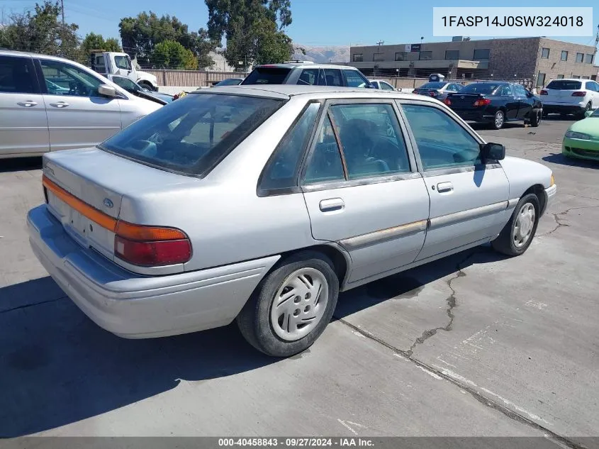 1995 Ford Escort Lx/Sport VIN: 1FASP14J0SW324018 Lot: 40458843