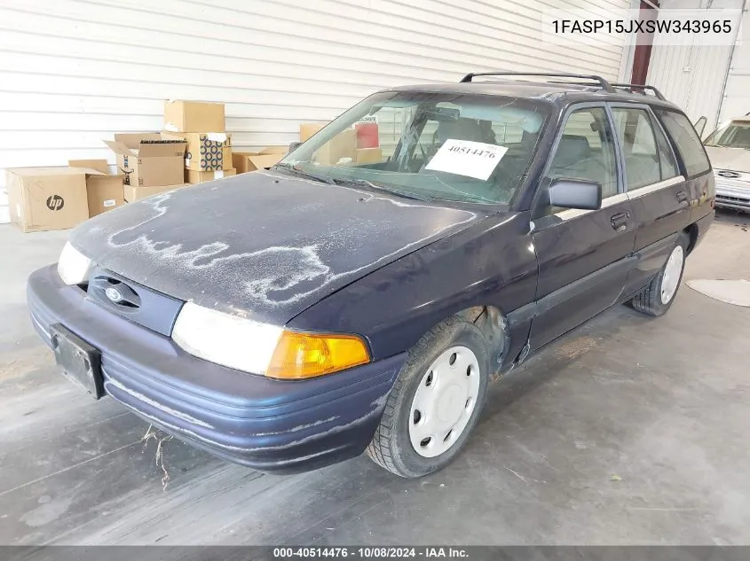 1995 Ford Escort Lx/Sport VIN: 1FASP15JXSW343965 Lot: 40514476