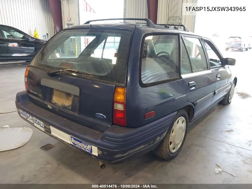 1995 Ford Escort Lx/Sport VIN: 1FASP15JXSW343965 Lot: 40514476