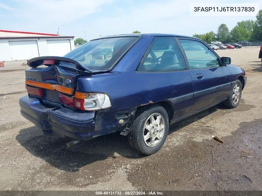 1996 Ford Escort Lx VIN: 3FASP11J6TR137830 Lot: 40131732