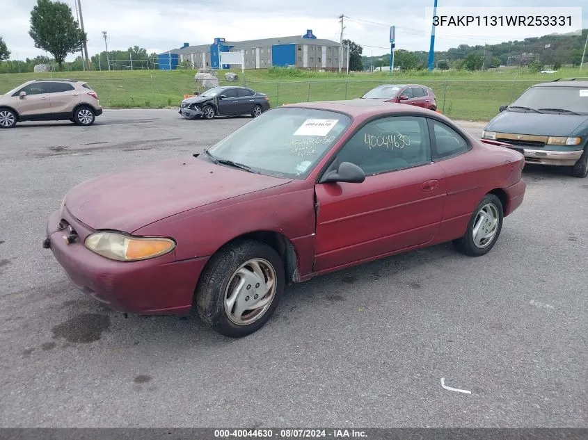 1998 Ford Escort Zx2 Cool/Zx2 Hot VIN: 3FAKP1131WR253331 Lot: 40044630