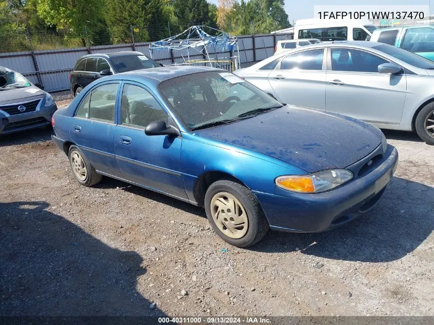 1998 Ford Escort Lx VIN: 1FAFP10P1WW137470 Lot: 40311000