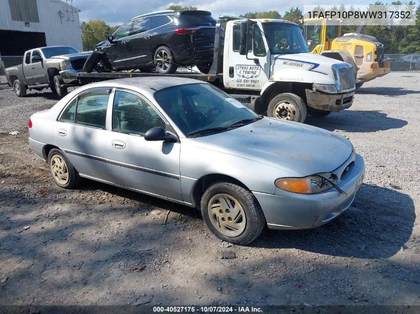 1998 Ford Escort Lx VIN: 1FAFP10P8WW317352 Lot: 40527175