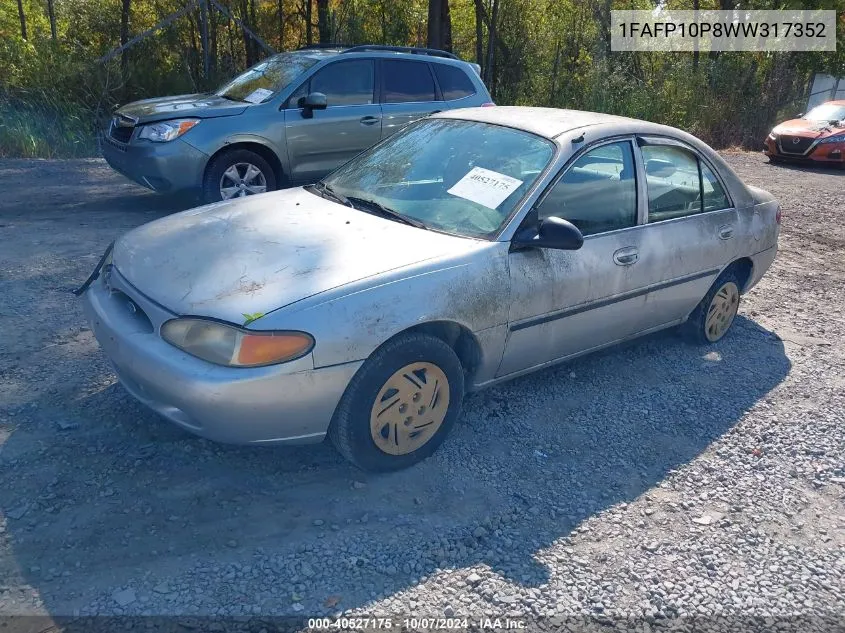 1998 Ford Escort Lx VIN: 1FAFP10P8WW317352 Lot: 40527175