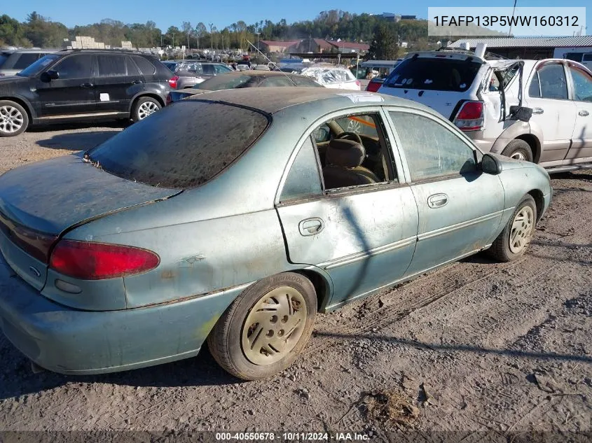 1998 Ford Escort Se VIN: 1FAFP13P5WW160312 Lot: 40550678