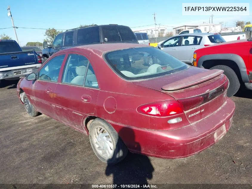 1998 Ford Escort Se VIN: 1FAFP13PXWW225364 Lot: 40610537