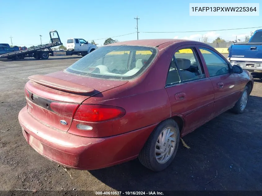 1998 Ford Escort Se VIN: 1FAFP13PXWW225364 Lot: 40610537