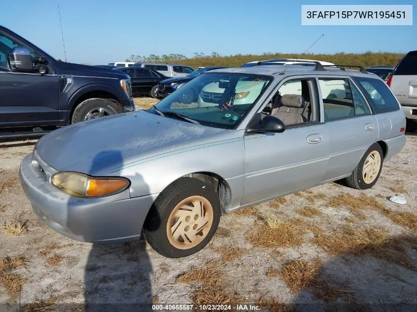 1998 Ford Escort Se VIN: 3FAFP15P7WR195451 Lot: 40655587