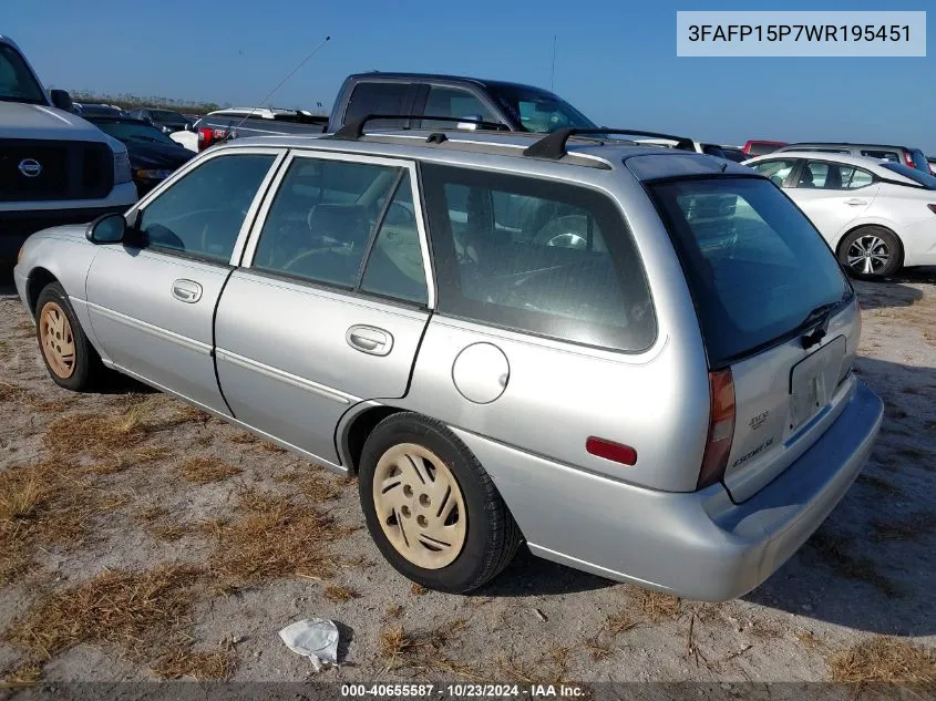 1998 Ford Escort Se VIN: 3FAFP15P7WR195451 Lot: 40655587