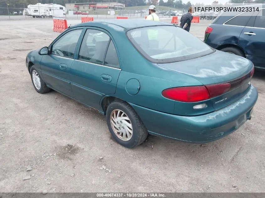 1998 Ford Escort Se/Sport VIN: 1FAFP13P3WW323314 Lot: 40674337