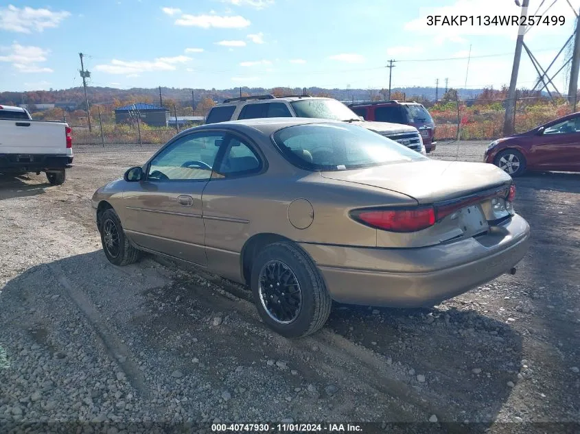 1998 Ford Escort Zx2 Cool/Zx2 Hot VIN: 3FAKP1134WR257499 Lot: 40747930