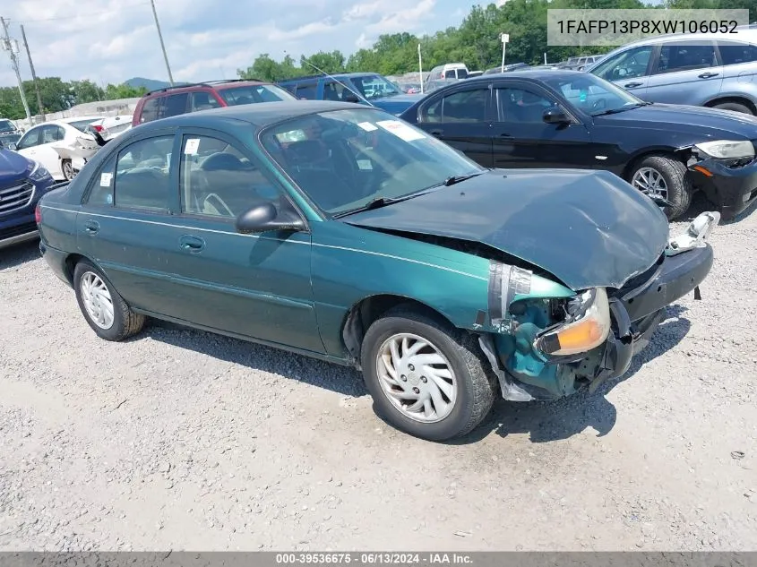 1999 Ford Escort Se VIN: 1FAFP13P8XW106052 Lot: 39536675