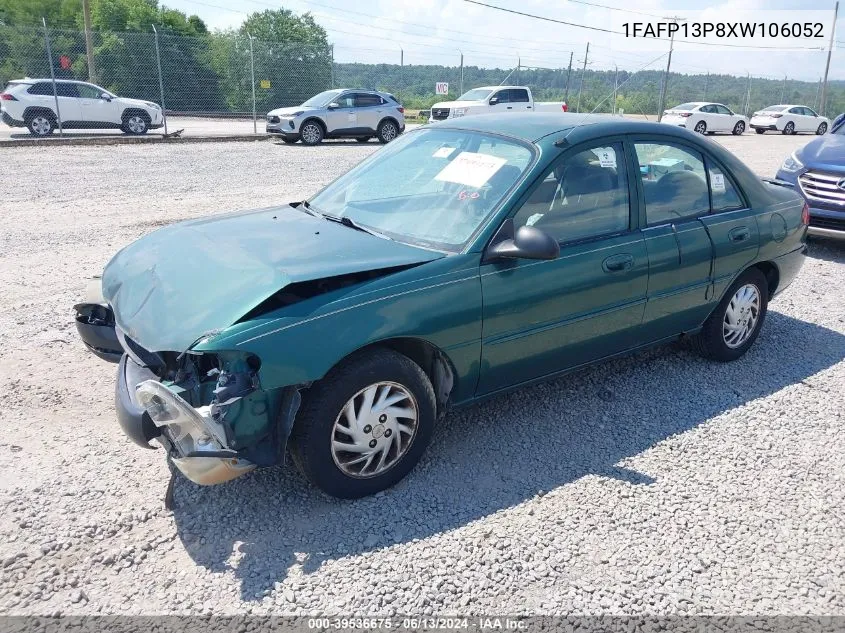 1999 Ford Escort Se VIN: 1FAFP13P8XW106052 Lot: 39536675