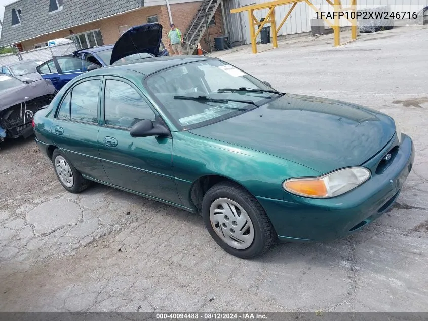 1999 Ford Escort Lx VIN: 1FAFP10P2XW246716 Lot: 40094488