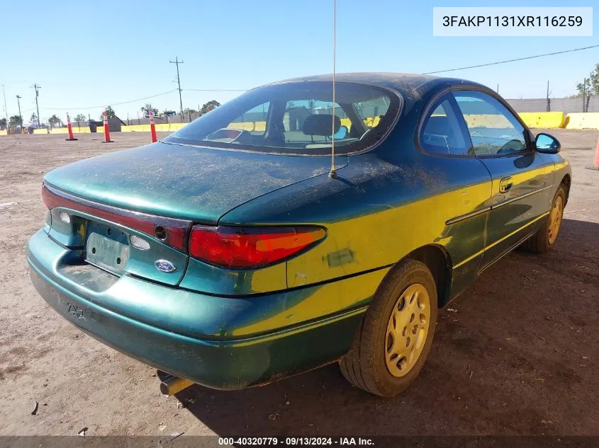 1999 Ford Escort Zx2 Cool/Zx2 Hot VIN: 3FAKP1131XR116259 Lot: 40320779