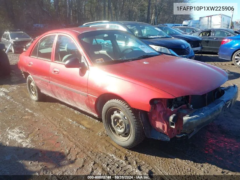 1999 Ford Escort Lx VIN: 1FAFP10P1XW225906 Lot: 40572748