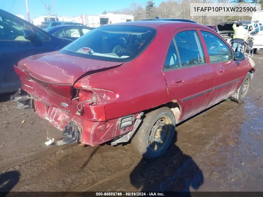 1999 Ford Escort Lx VIN: 1FAFP10P1XW225906 Lot: 40572748