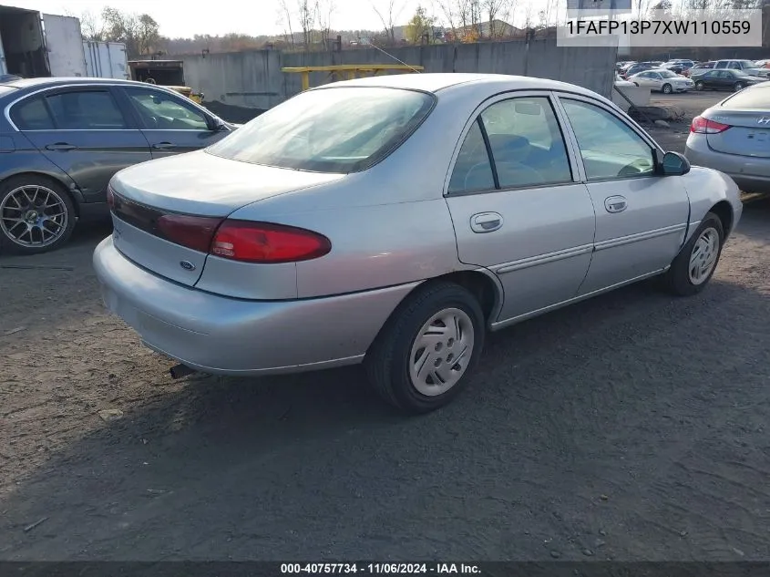 1999 Ford Escort Se VIN: 1FAFP13P7XW110559 Lot: 40757734