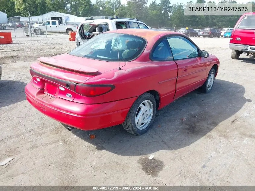 2000 Ford Escort Zx2 VIN: 3FAKP1134YR247526 Lot: 40272319