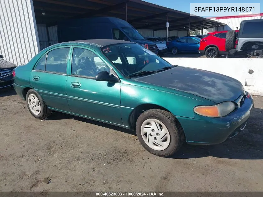 2000 Ford Escort VIN: 3FAFP13P9YR148671 Lot: 40523603