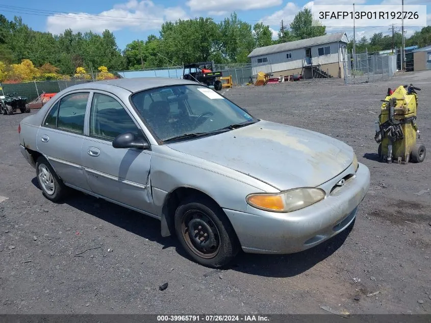 2001 Ford Escort VIN: 3FAFP13P01R192726 Lot: 39965791