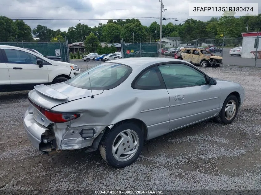 2001 Ford Escort Zx2 VIN: 3FAFP11351R180474 Lot: 40142618