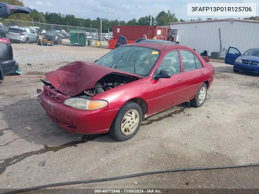 2001 Ford Escort VIN: 3FAFP13P01R125706 Lot: 40772646