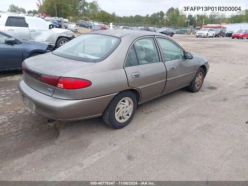 2001 Ford Escort VIN: 3FAFP13P01R200004 Lot: 40776347