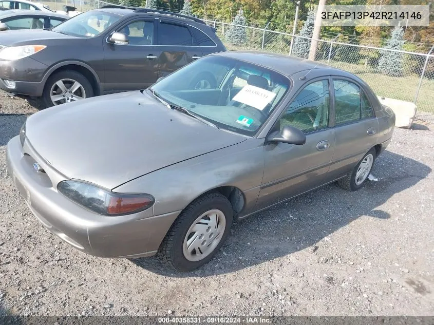 2002 Ford Escort Fleet VIN: 3FAFP13P42R214146 Lot: 40358331