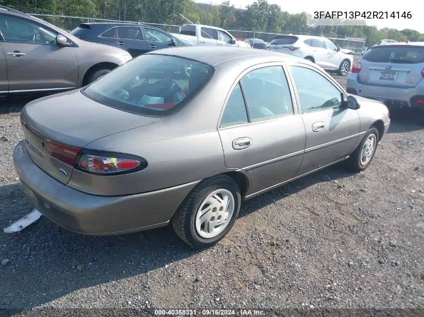 2002 Ford Escort Fleet VIN: 3FAFP13P42R214146 Lot: 40358331