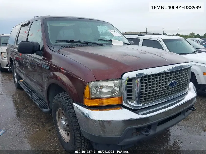 2000 Ford Excursion Xlt VIN: 1FMNU40L9YED83989 Lot: 40198716